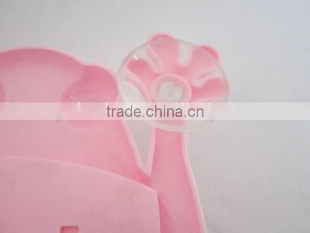 Frog shaped sucker type bathroom storage rack plastic toothbrush holder