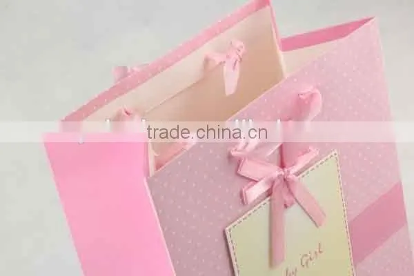 Printed Foldable Gift Bag With Card/ Shopping Paper Bag