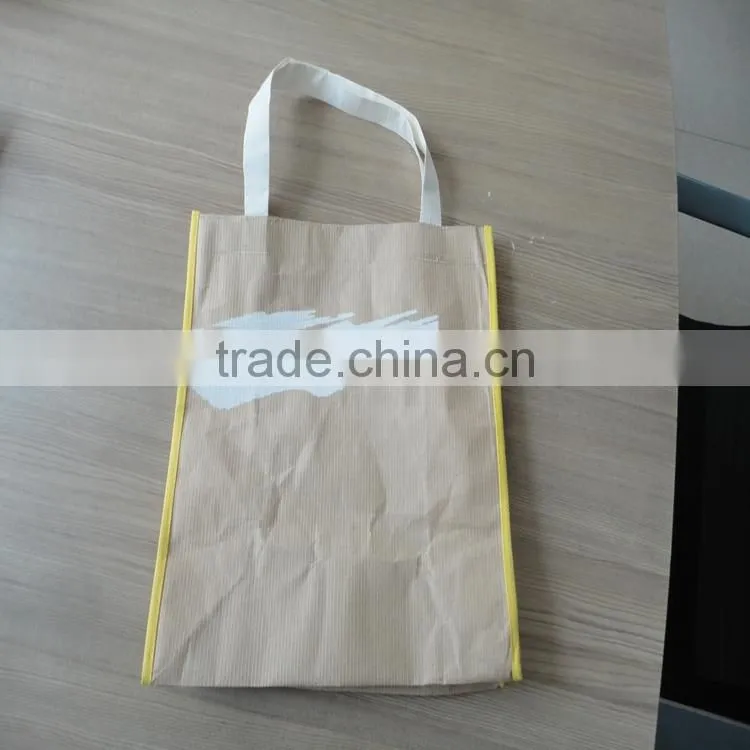 Luxury Clothing warp and weft paper material custom coated coating printing machine made yiwu paper bag printing