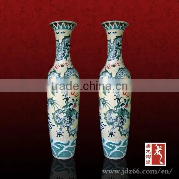 Hot selling 180cm tall porcelain ceramic large floor vase