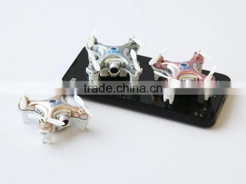 Mini Nano Quadcopter Wifi FPV 0.3MP Camera LED 3D Flip 4CH Micro Drone Cheerson CX-10W