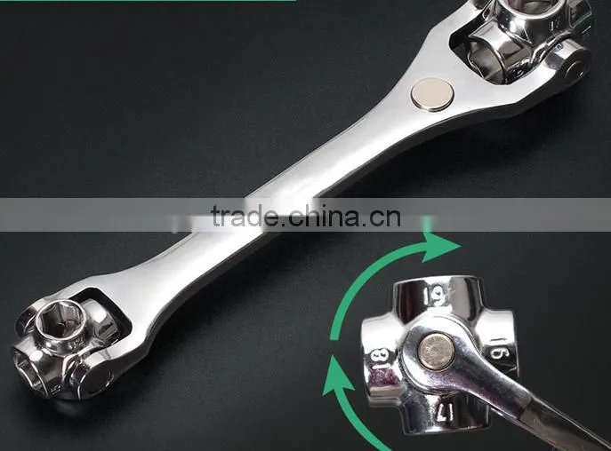 Berrylion Multipurpose Socket Wrench Mirror finished 8 in 1 Socket Wrench