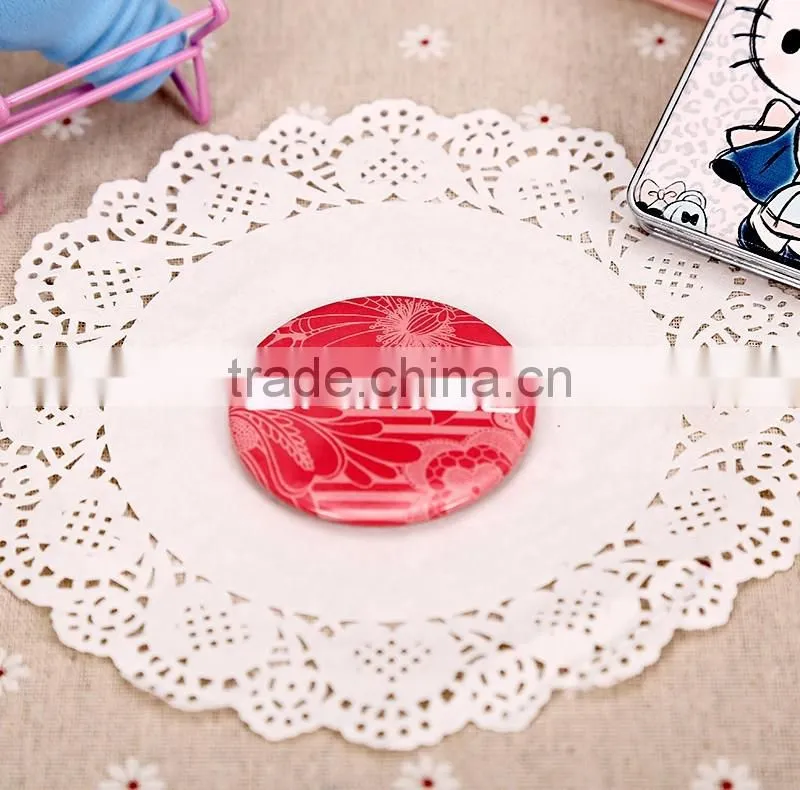 CJA01-OEM Makeup Pocket Plastic hand round mirror