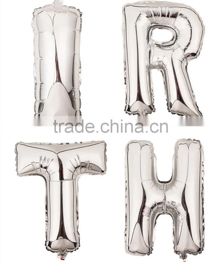 16 inch foil letter number Foil Balloons Birthday /Wedding party Decorative Foil Balloons