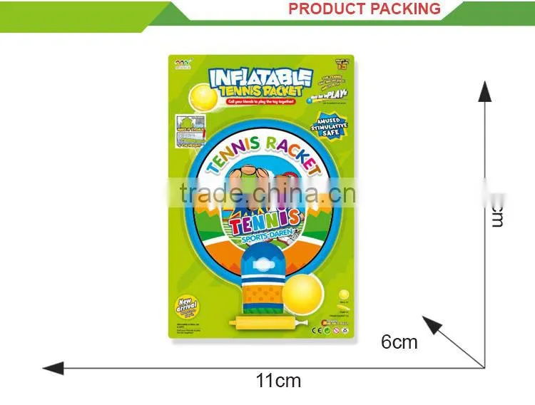 Cheap pvc inflatable toy small ball baby play soft tennis racket