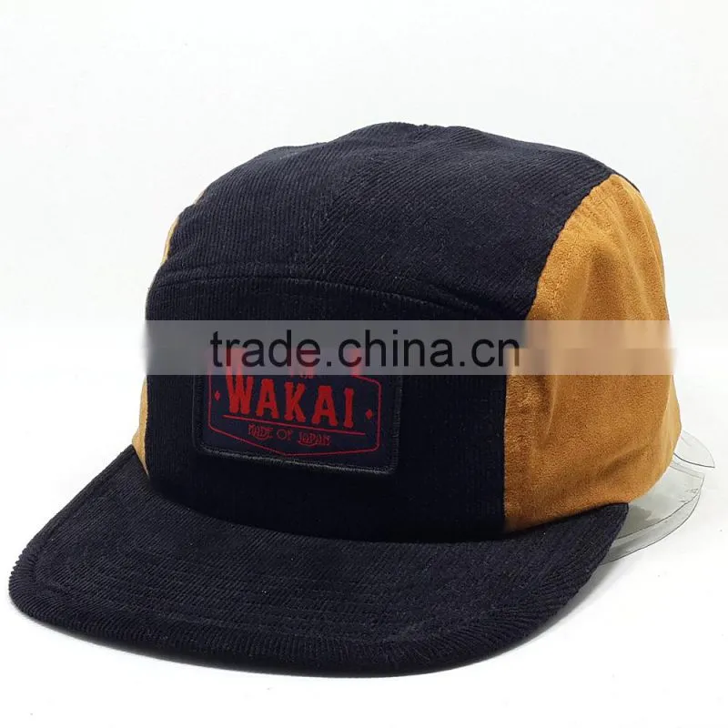 2015 hot 5 panels Snapback Flat Brim Custom corduroy caps and hats