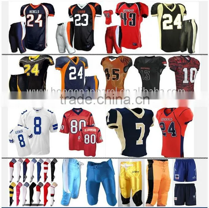 wholesale sublimated american football jersey cheap blank /custom embroidered football jersey