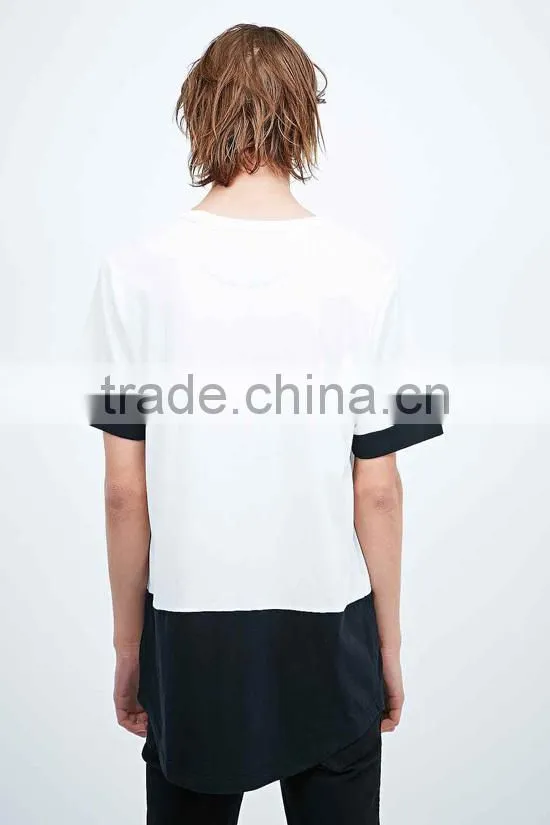2015 OEM Factory Hot Selling 100% Cotton Men's Extended T Shirt