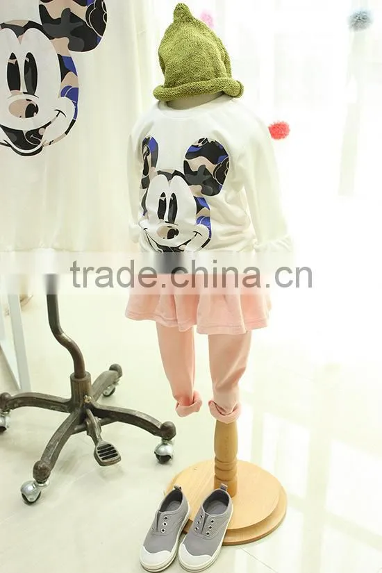 2015 cute print long sleeve parent-child clothing in T-shirt
