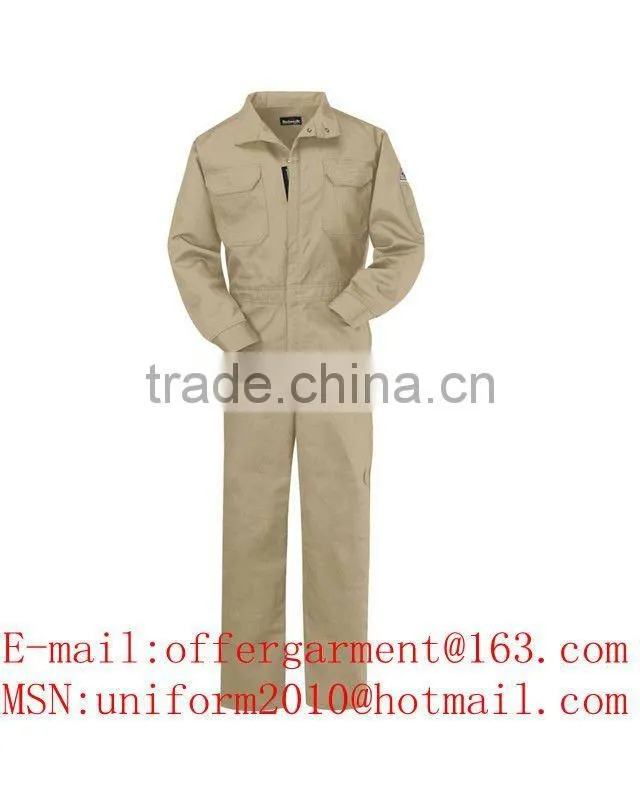 Construction Workwers' Beige Flame-resistant Coverall Workwear SL0405
