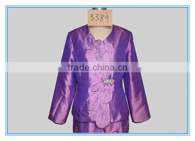 2016 Fashion Style Blouse And Skirt Polyester Shantung Fabric Women Church Suits