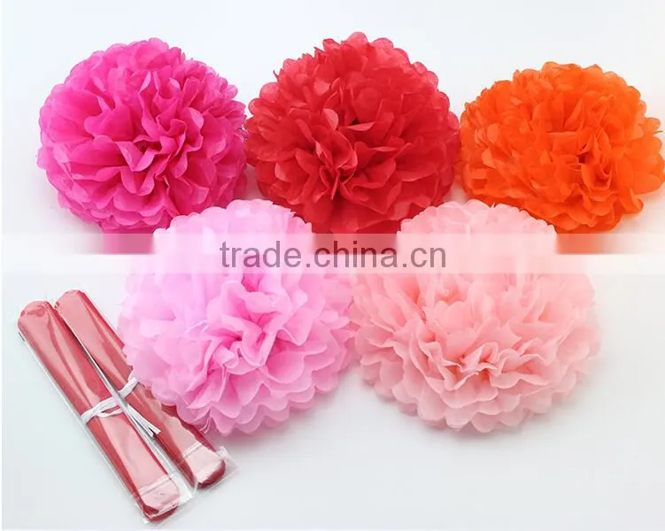 Beautiful colored tissue paper pompoms for party decoration
