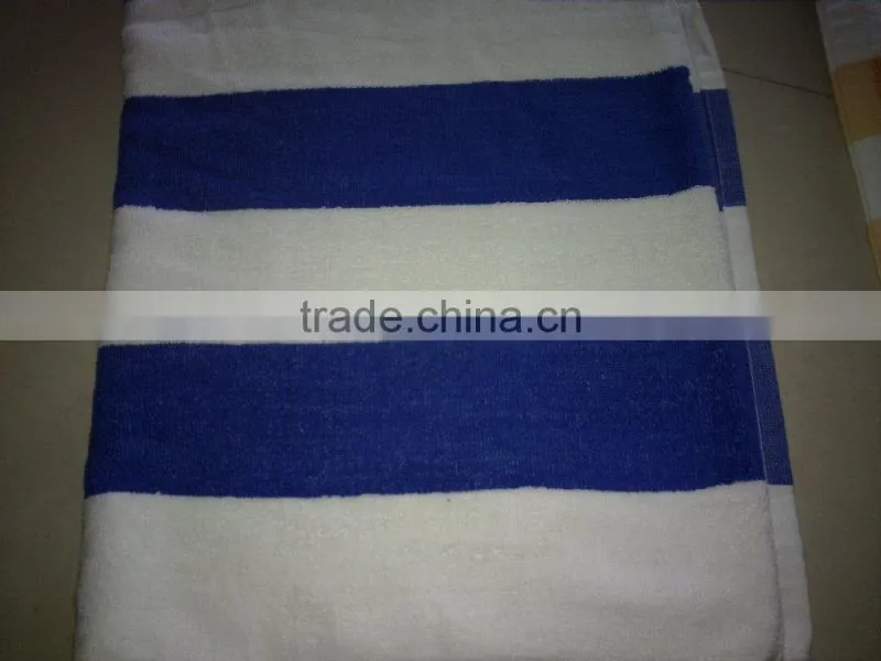 Hotel blue and white stripe pool towels