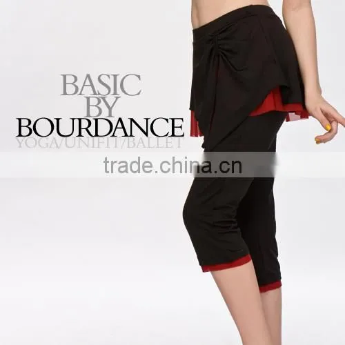 Girl casual asymmetric skirted pants