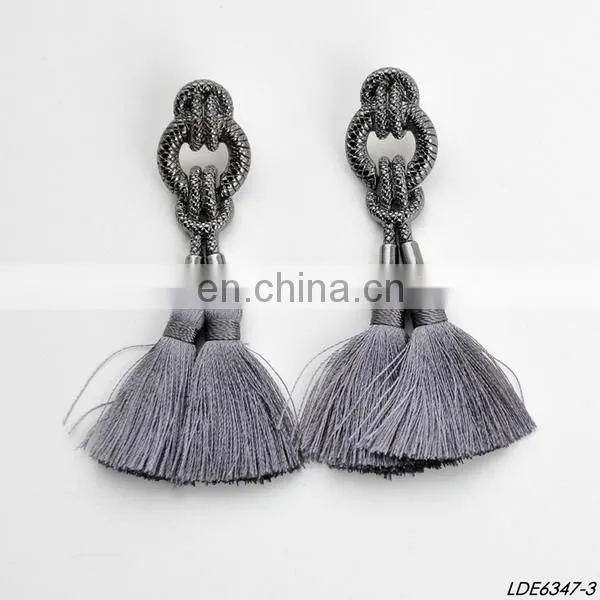 Hand made tassel dangle earstuds dangle bridesmaid earrings