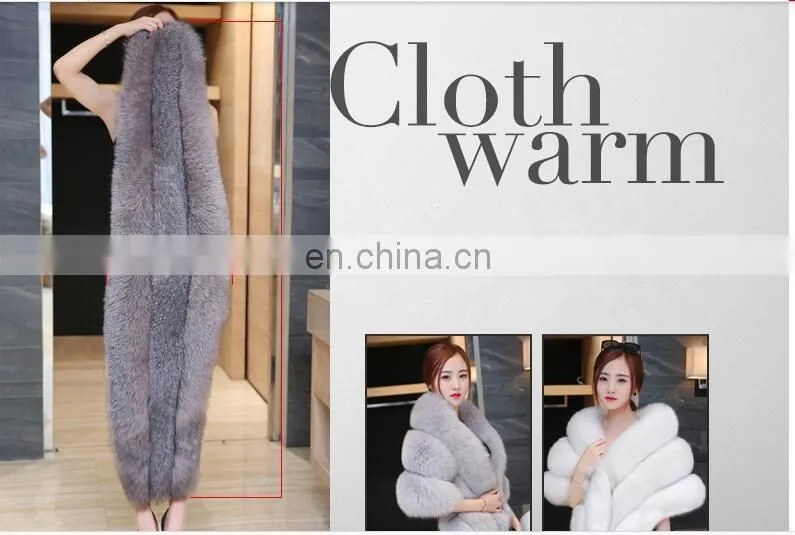 2016 Fashion Luxury Bride Lady Winter Shawl / Real White Fox Fur Shawl