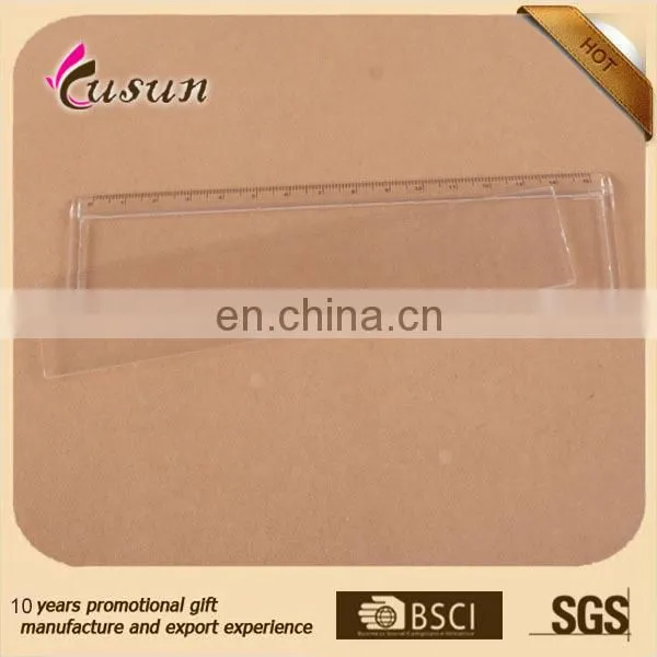 promotional 15cm clear blank plastic straight ruler with round corner