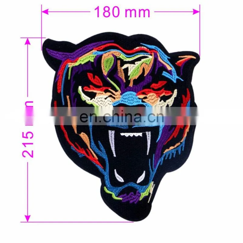 Big Size! Angel Wings Tiger Rose Flower Sequined Patches Embroidered Patch Sew On Women Motif Appliques