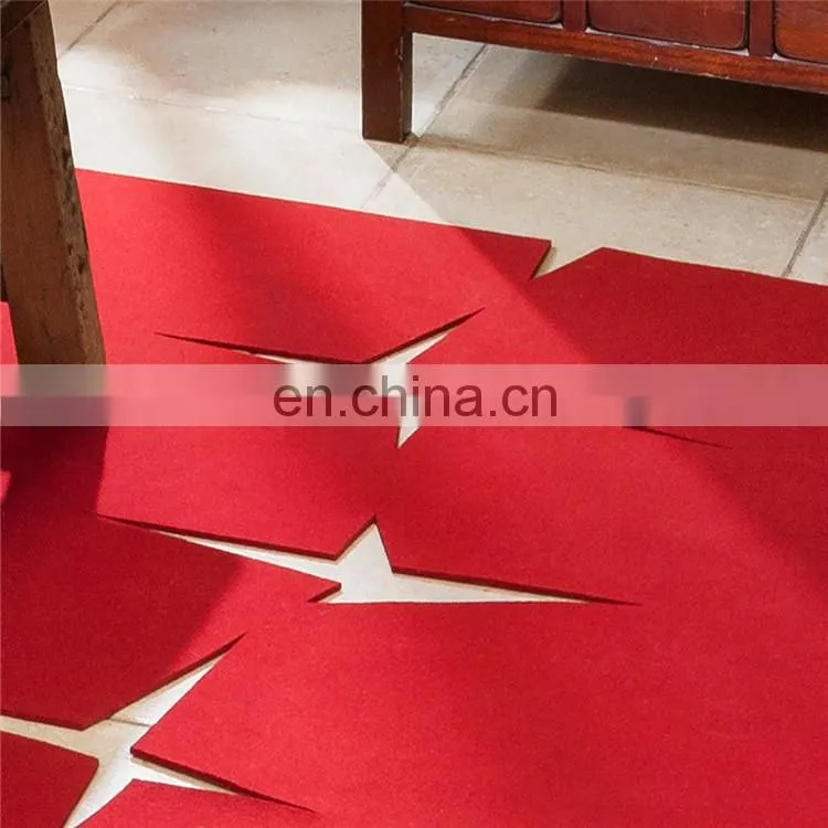 Rectangle contemporary geometric felt area rug,floor covering, modern design felt carpet