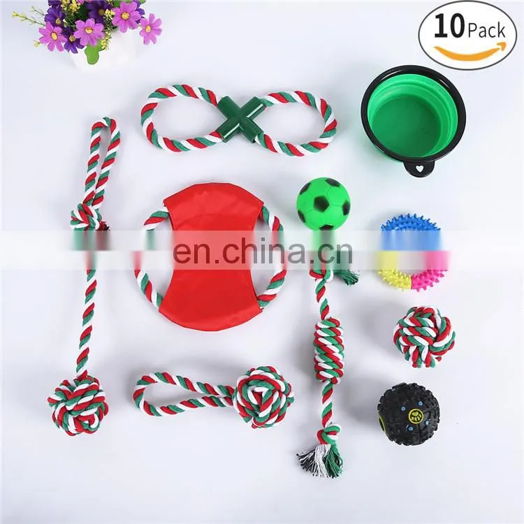 Christmas gift interactive pet dog toys set wholesale dog toy christmas rope