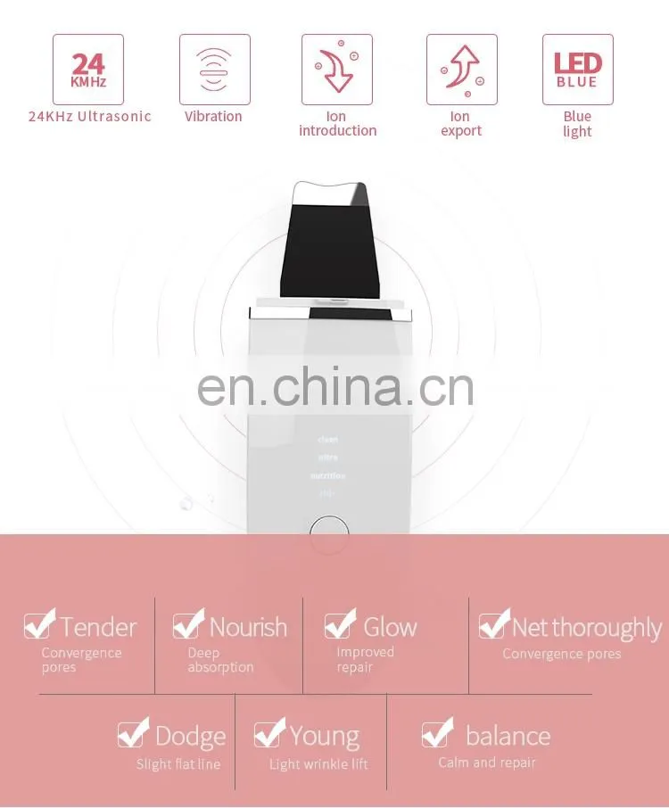 2019 Newest Multi-functional Ultrasonic Facial Cleansing Massage Skin Scrubber Home Use