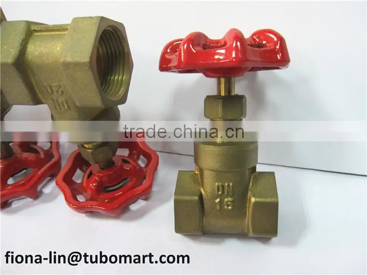 brass gate valve with brass stem and steel handle of high quality and good price