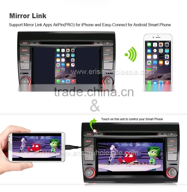 Erisin ES2700F 2 Din 7 inch Car DVD Player with GPS 3G WiFi for FIAT BRAVOD