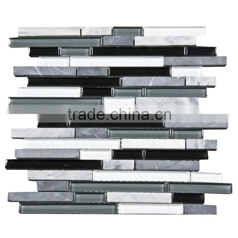 Stone and crystal mixed mosic