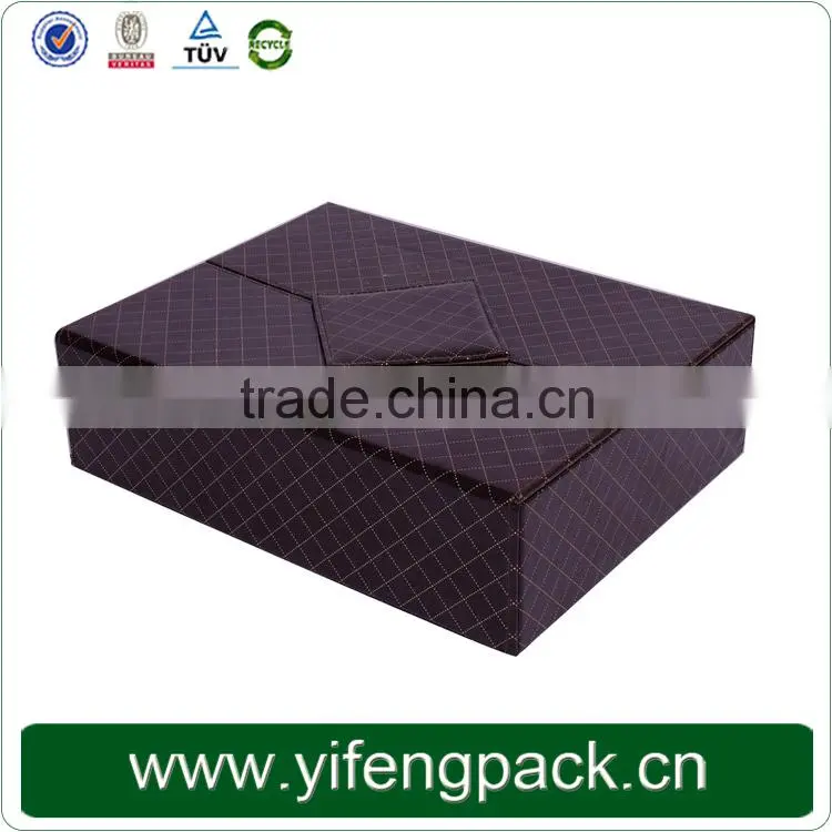 wholesale black PU leather wine bottle gift box