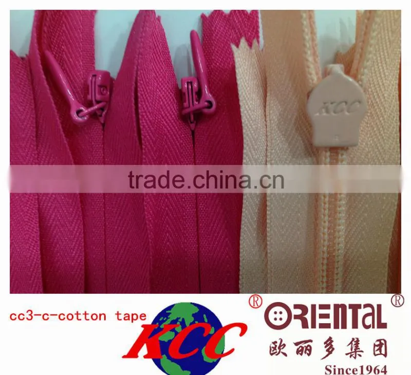 4# invisible zipper/ dyeable tape KCC zipper Hot