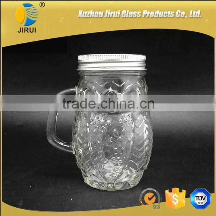 400ml Hot Sale Owl Shape Clear Glass Mason Jar