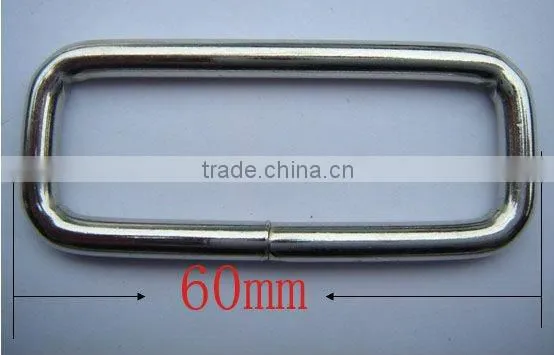 Wire formed metal square-rings for bags