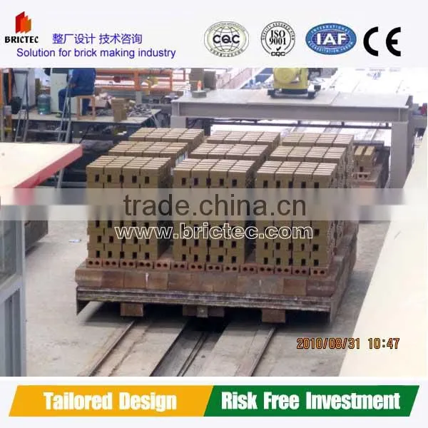 Red clay brick factory with double stacking firing process