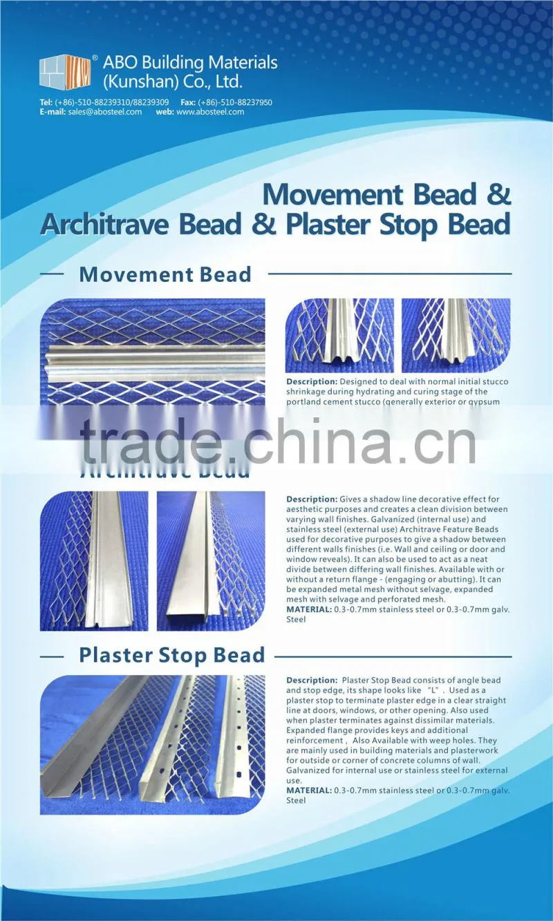 Render Stop Beads/Plaster Stop Beads-- ABO Building