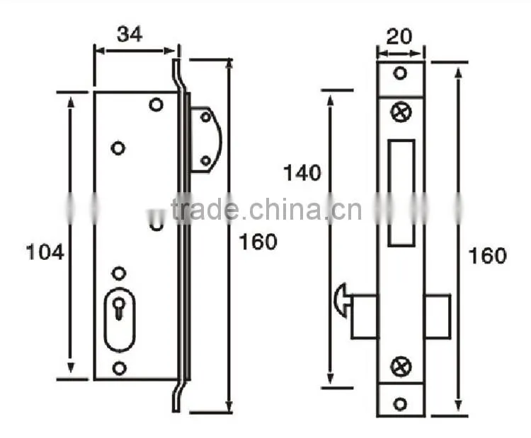 High quality double lock hooks good selling for aluminium and wooden door