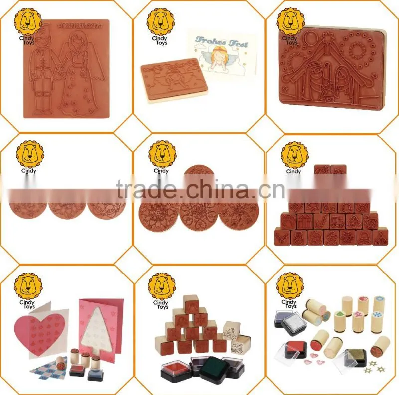 Wooden Stamps Christmas Mandalas 6 pcs for Christmas