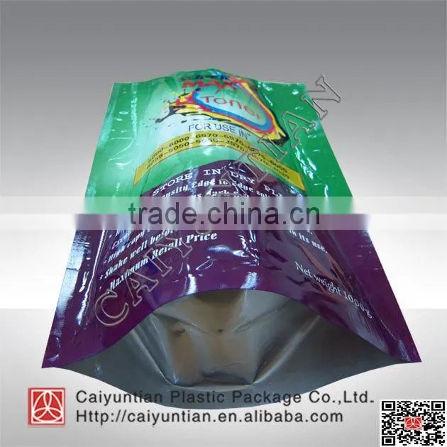 aluminium foil lined with plastic moisture barrier stand up pouch doypack bags packaging for toner powder
