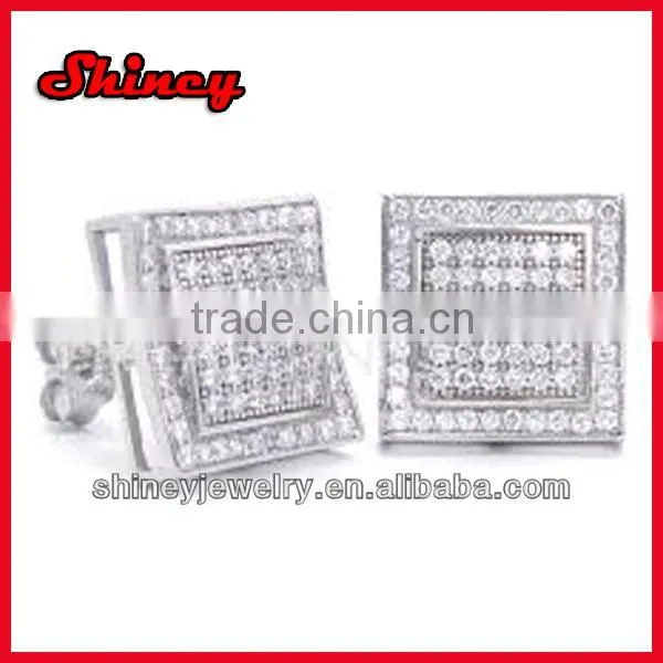 2014 high quality Ebay hot micro paved gold kite styled earring
