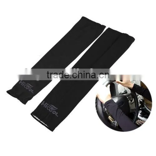 Anti-Slip Grip Stretch Outdoor Sport UV Sun Protection Full Arm Cover with Thumb Hole Arm Sleeve