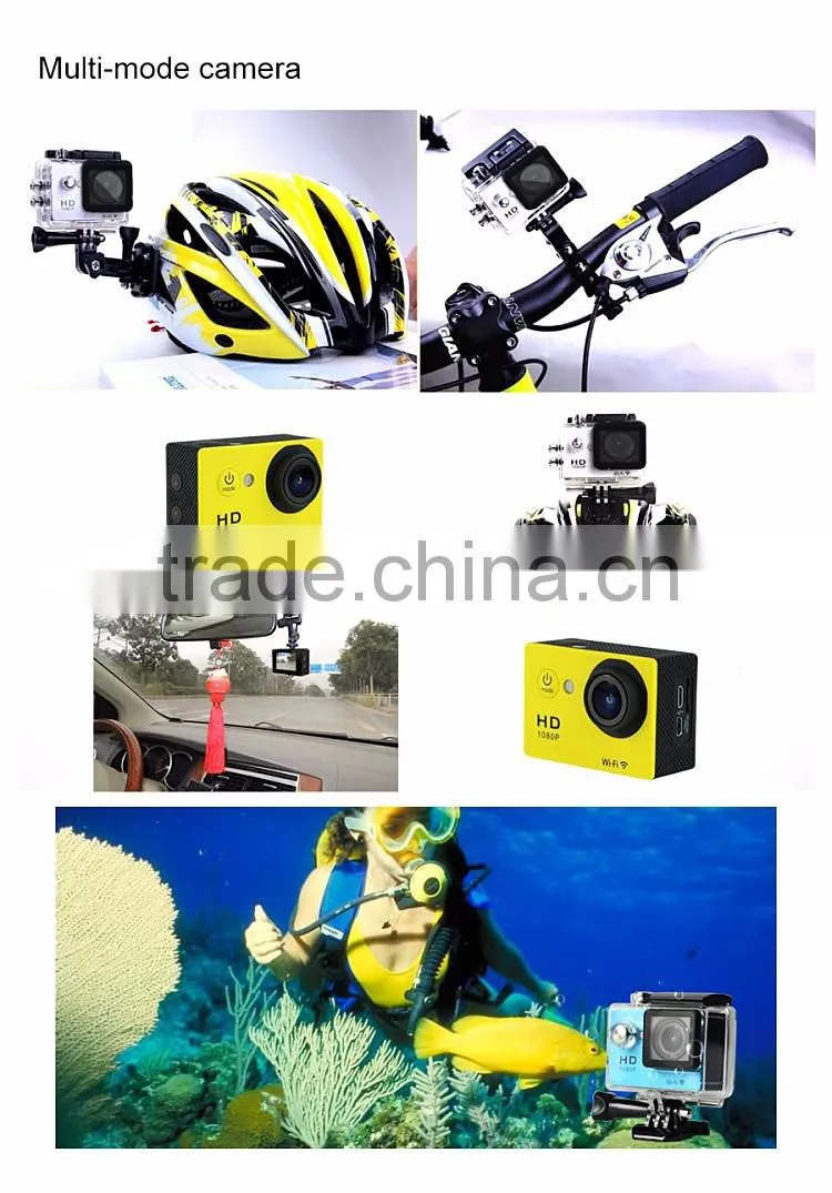 W8 waterproof camera , Full HD 1080P Sports action camera, 2 inch dvr video camera with wifi