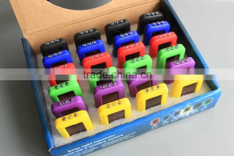 Mini led flashlight keychain Solar Powered Flashlight Keychain with display box