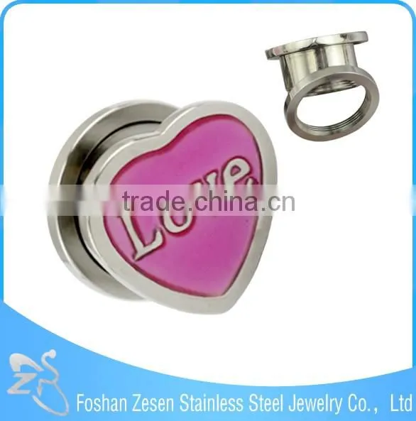 TP011380 China factory stainless steel ear plug gay pink sexy body piercing jewelry