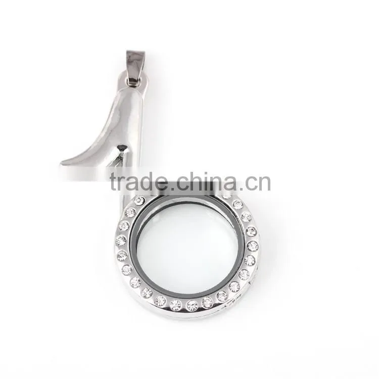 Imitation Rhodium Plated Musical Notation Floating Lockets Pendant