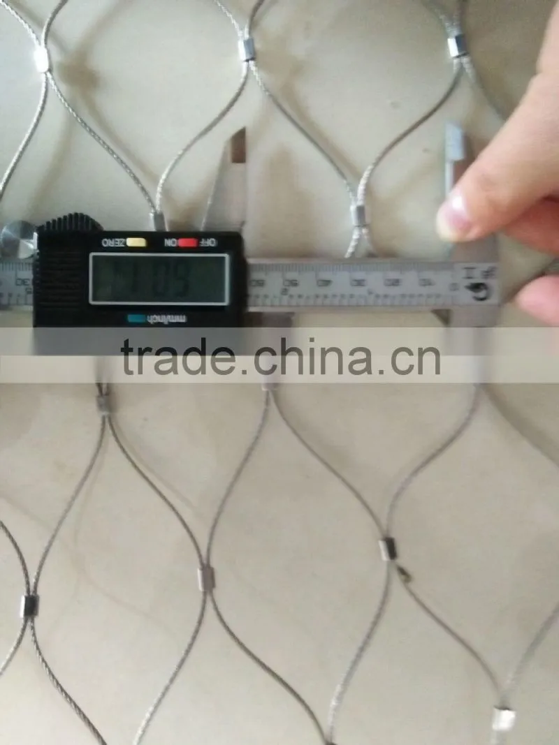 7x7 structure 1.6mmx60x104mm Ferruled & Knotted type Flexible stainless steel cable net