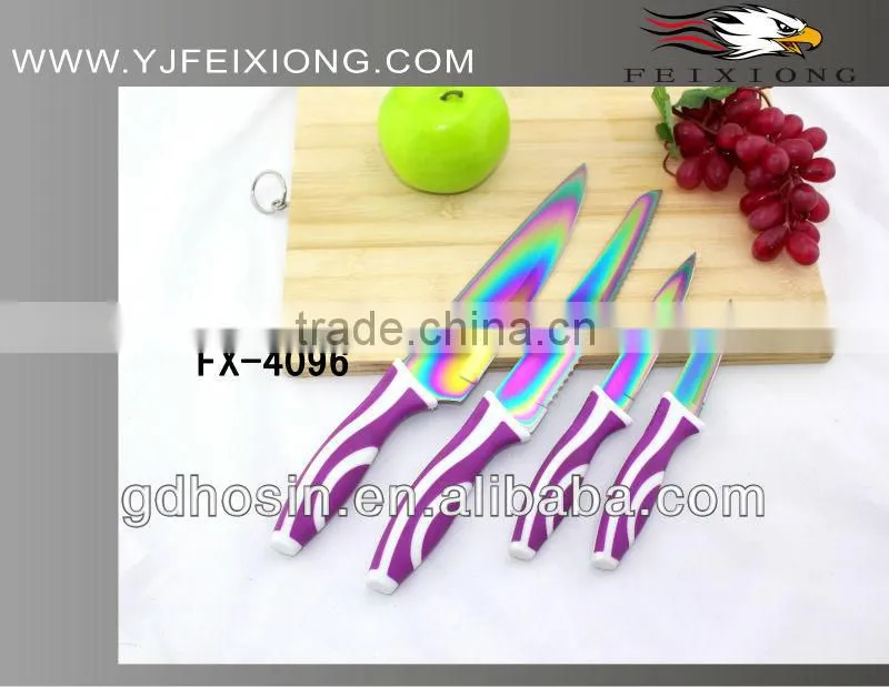 Popular!!! color titanium kitchen knife