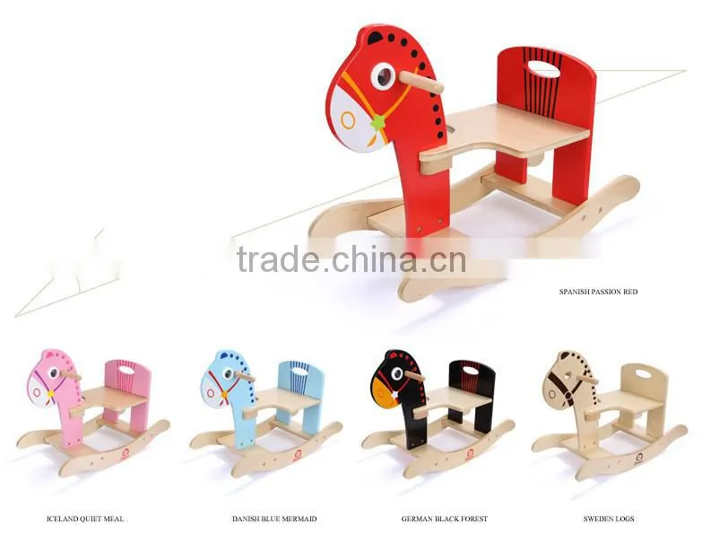 ride on animal toy red outdoor toy eco-friendly sport walking horse toy 23.5 degree wooden rocking horse kid riding horse toy