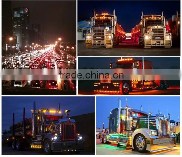 45LED square shape double face stop turn signal function truck led headlight