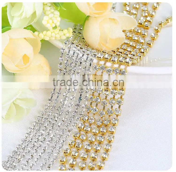 Wholesales AAA Quality Shinny Crystal Cup Roll Rhinestone Chain for Jewelry Making