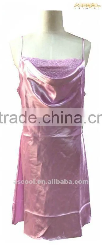 Satin Silk Hot Sexy Nightgown With Lace