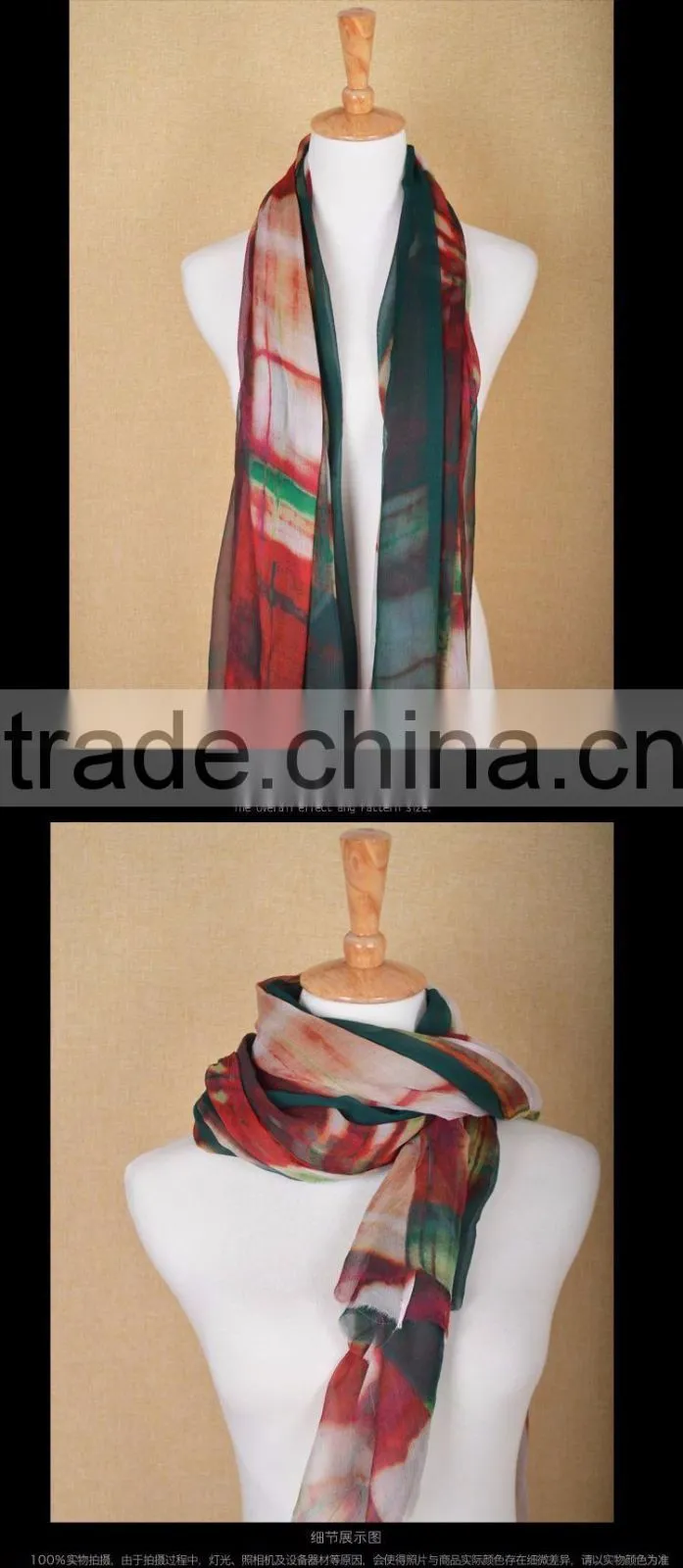 woven silk chiffon fabrics 100% natural printed silk chiffon fabric